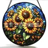 Colgante de Cristal de Flor de Girasol Cruzada Adorno Colgante de Cristal para el Hogar Decoración de Ventana Atrapasoles para el Jardín