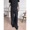 Outono de 2025 Novo Cinza Calça Social Casual Calça de Perna Larga Slim Masculina Cintura Alta Fluida Premium Longa Exportação