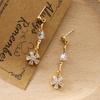Pendientes de plata S925 con borlas y perlas de Corea del Sur, con degradado, estilo coreano, temperamento femenino, tendencia de moda, pendientes personalizados.