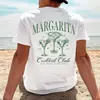 Camiseta Masculina de Verão 180g com Estampa Margarita - Casual Manga Curta de Algodão