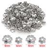 Colgante de Capullo de Flor Pequeña de Seis Pétalos Chapado en Oro de 18K, Plata Gruesa, Color Platino Conservador del Color, Accesorios de Joyería para Pulsera DIY