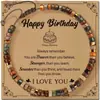 Pulsera Natural de Piedra Imperial para Mujer Regalo con Tarjeta de Bendición de Agradecimiento Pulsera Tejida de Piedra Picasso Hecha a Mano