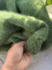 Suéter de Punto Verde con Cuello en V Estilo Coreano para Mujer, Engrosado para Otoño e Invierno, Estilo Perezoso, Suéter Holgado y Suave, Top Único y Súper Elegante