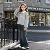 Moletom Patchwork de Renda Doce com Gola Polo para Primavera e Outono 2026, Blusa Longa Casual Solta Versátil e Única