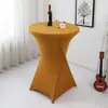 Capa de Mesa Alta Cor Sólida Transfronteiriça Toalha de Mesa para Banquete de Bar Capa de Mesa Redonda para Coquetel Toalha de Mesa Branca Elástica Resistente ao Desgaste