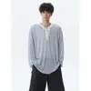 Camiseta de Manga Larga Lisa Rayada de Seda de Hielo para Hombres y Mujeres, Verano Talla Grande Marca de Moda Suelta Protector Solar Cubierta de Pareja