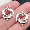 El Colgante de Aleación Plateada Brillante Más Vendido de Amazon con Forma de Sirena y Delfín para Pulsera, Collar, Llavero y Accesorios de Joyería DIY
