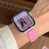Pulseira de relógio de silicone com base de cor correspondente, compatível com Apple Watch Séries 12, 11 e 10