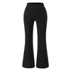 Calça Larga de Modelo Coreano~Nova Coleção de Primavera Preta com Almofadas nos Quadris Calça Casual Temperamento para o Trabalho Versátil Conjunto Calça Micro Flare