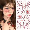 Pegatinas de purpurina para la cara de Halloween, maquillaje de cosplay, maquillaje de fiesta, tatuajes temporales, disfraz de Halloween, diseño exquisito, pegatinas para la cara para mujeres