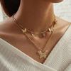 Collar multicapa con colgante de mariposa para mujer, combinación de personalidad y temperamento transfronterizos de Europa y Estados Unidos, joyería de Amazon AliExpress.