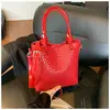 Bolso Cubo Tejido Transfronterizo 2025 Nueva Moda Bolso de Hombro Versátil Gran Capacidad Portátil para Viajes Diarios Casual Bolso de Axila
