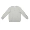 Suéter de Punto Texturizado Color Sólido Estilo Yutang Old Money con Botones de Cuerno y Cuello Henley para Hombres y Mujeres, Top de Manga Larga Otoño/Invierno