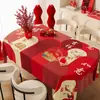 Toalha de Mesa Vermelha de Ano Novo, Impermeável, à Prova de Óleo, Lavável, Resistente ao Calor, Toalha de Mesa de Luxo de Alta Qualidade para o Ano do Cavalo, Capa para Mesa de Centro