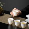 Taza de Té de Porcelana Blanca Dulce Taza de Té para el Hogar de Gama Alta Taza Individual Taza para Invitados Base para Taza Taza Kung Fu de Jade Gordo Taza para Té No Caliente