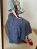 Saia midi xadrez de alta qualidade com acessório de cabelo 2026 Nova Coleção Primavera Estilo Coreano Casual Temperamento Cintura Alta Emagrecedora Saia Longa