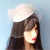 Pena Noiva Headwear Flor Véu Pequeno Topper Chapéu Acessórios para o Cabelo Grampo de Cabelo Francês Simples Pérola Boina Gaze Britânico