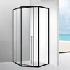 Box de Banheiro em Forma de Diamante Porta Deslizante Interna Divisória de Banheiro Separação Seco e Molhado Tudo-em-Um Hotel Aço Inoxidável Box de Banheiro