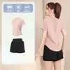 Camiseta Esportiva Solta para Mulheres, Malha Respirável Emagrecedora Casual para Corrida Yoga, Roupa Fitness Fina de Manga Curta para Primavera e Verão