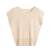 [Hengjia Hj] Tricô de Lã Solto com Gola Redonda e Mangas Curtas tipo Asa para Mulheres, Versátil, de Alta Qualidade, que Cobre o Corpo, Tricô Casual Simples