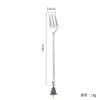 Cuchara y Tenedor de Acero Inoxidable Colgante de Fruta Navideña Cuchara de Café Dorada Souvenir Caja de Regalo Navideña Transfronteriza Juego