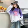 Sudadera para Niñas Estilo Primavera y Otoño Cuello Redondo Capa Base Pequeña y Mediana Niños Dibujo Animado Lindo Manga Larga con Felpa Venta al por Mayor Dropshipping