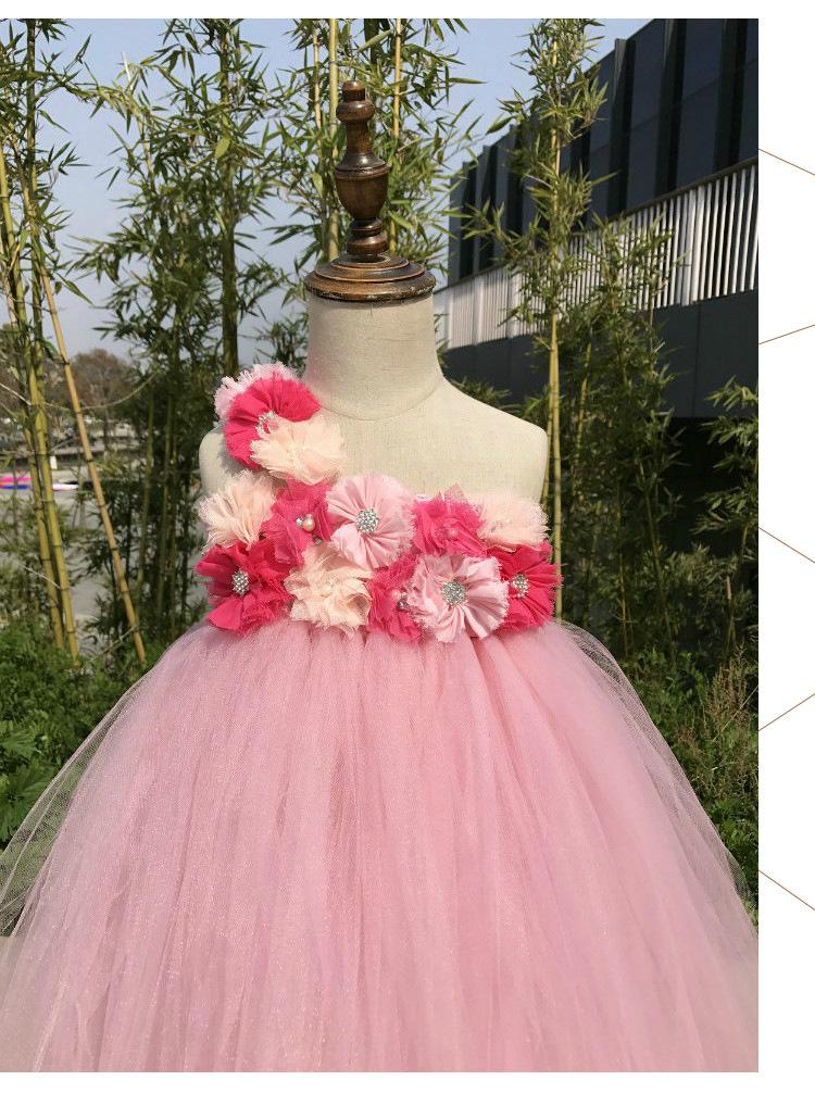 纯手工儿童礼服蓬蓬裙中大童节日表演礼服舞蹈裙 (5)