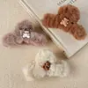 Pinza de Agarre de Peluche Suave y Bonita de Invierno 2024 Oso con Diamantes Brillantes Grandes Pinza de Agarre para la Parte Posterior de la Cabeza Pinza Tiburón para el Cabello