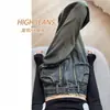 Jeans de Pierna Recta Estrecha y Ancha Color Gris Cemento para Mujer Primavera 2025 Nuevos de Cintura Alta Pantalones de Pierna Recta con Diseño Óxido de Verano