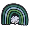 Trevo da Sorte de Quatro Folhas Patch de Cola Macia Trevo Planta Verde da Sorte Decoração Plana DIY Acessórios para Joias DIY
