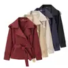 2026 nuevo ZA AliExpress más vendido estilo europeo y americano de color liso para mujer, chaqueta corta, gabardina