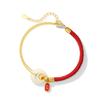 Fu Lu doble completo jade Hetian plata esterlina 925 pulsera mujer moda nacional pulsera calabaza corte estilo ins pulsera hebilla de seguridad