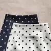 Falda Retro Elegante de Lunares para Mujer Primavera y Verano Nueva Moda Aspecto Adelgazante Elegante Cintura Alta Ajustada Cadera Fina Falda Midi con Abertura