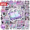 Compra directa transfronteriza de 50 pegatinas de dibujos animados de fantasía oscura con calaveras, murciélagos y libros de magia para decorar cuadernos y tabletas
