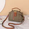 Bolso de Mujer Estilo Nuevo, Versión Coreana, Versátil, Piel de Vaca de Primera Capa, Bloques de Color, Bolso de Mano Elegante para Mujer, Bolso Almohada para Hombro, Bolso Biker de Piel Suave, Piel Genuina