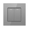 Estándar europeo tipo 86 pared oculto interruptor de dos posiciones doble apertura junta simple panel de lámpara hogar dos aperturas interruptor de control único mayoreo