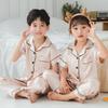 Pijamas de Verano para Niños al por Mayor Finos de Seda Artificial Pantalones Cortos Ropa Infantil Niños y Niñas Pantalones Cortos Ropa de Casa