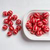 Lindos Abalorios de Sandía con Cuentas Redondas Doradas Rayadas de Macarón de Contraste de Color para Niños, Cadena para Teléfono Móvil DIY, Materiales para Abalorios a Juego