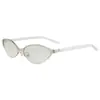 Gafas de sol metálicas de medio marco estilo ojo de gato 2026, Gafas de sol de moda unisex estilo callejero, Gafas sin graduación