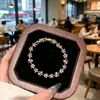 2026 Nuevo Estilo Francés Estilo Suave Pulsera de Diamantes Brillantes Florales, de Moda, Sencilla, Dulce, Romántica, de Alta Gama, Accesorio Exquisito