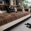 Cojín de Sofá a Cuadros Retro 2026 Nuevo Modelo Lujo Ligero Chenilla Cojín de Asiento de Sofá Universal para Todas las Estaciones Almohadilla Anti-Arañazos de Gato