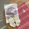 Conjunto de Chapéu e Meias para Bebê Menina Chapéu Pulôver com Laço Rosa Proteção para Fontanela de Recém-Nascido Chapéu Fetal Chapéu Indiano