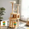 Poste Arranhador para Gatos em MDF Douyin Xiaohongshu, Arranhador de Sisal Transfronteiriço para Gatos, Ninho para Gatos com Desconto, Grande Estrutura de Escalada para Gatos