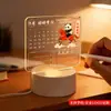 Presente de Aniversário Luminária de Noite Acrílica Lâmpada Atmosfera de Sono Moderna Ornamento de Mesa Estilo Ins Fofo Luminária de Mesa de Cabeceira de Dormitório