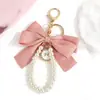 Bolsa Pingente de Metal Decoração Corrente de Mão Pérola Laço Flor Corrente de Bolsa Moda Versátil Bolsa Acessórios para Roupas