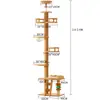 Estrutura de Escalada para Gatos com Postes Verticais Espessos, Multicamadas, Economizadora de Espaço, Grande, Estrutura de Escalada para Gatos do Chão ao Teto, Casa de Gato e Árvore de Gato Tudo em Um