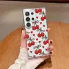 Funda Magnética Transparente Minimalista de Corazón de Cereza para iPhone 17/16 Pro, Funda Dura a Prueba de Golpes para Apple 15 Pro Max