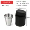 Conjunto de aço inoxidável de taças pequenas para vinho, copos para licor, copos portáteis, copos de cerveja inquebráveis, copos para viagem ao ar livre e acampamento