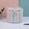 Nueva Bolsa de Cosméticos Transparente a Rayas Arcoíris Portátil para Viaje, Bolsa de Almacenamiento, Neceser