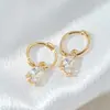 Estilo Coreano INS Diseño de Nicho Sentido de Diseño Lujo Ligero Personalidad Versátil Colgante de Gota de Agua Redondo Dorado Pendientes Antidesvanecimiento Venta al por Mayor